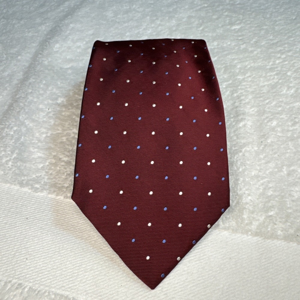"346" Brooks Brothers 100% Imported Silk Tie Red Polka Dot Print Made In The USA